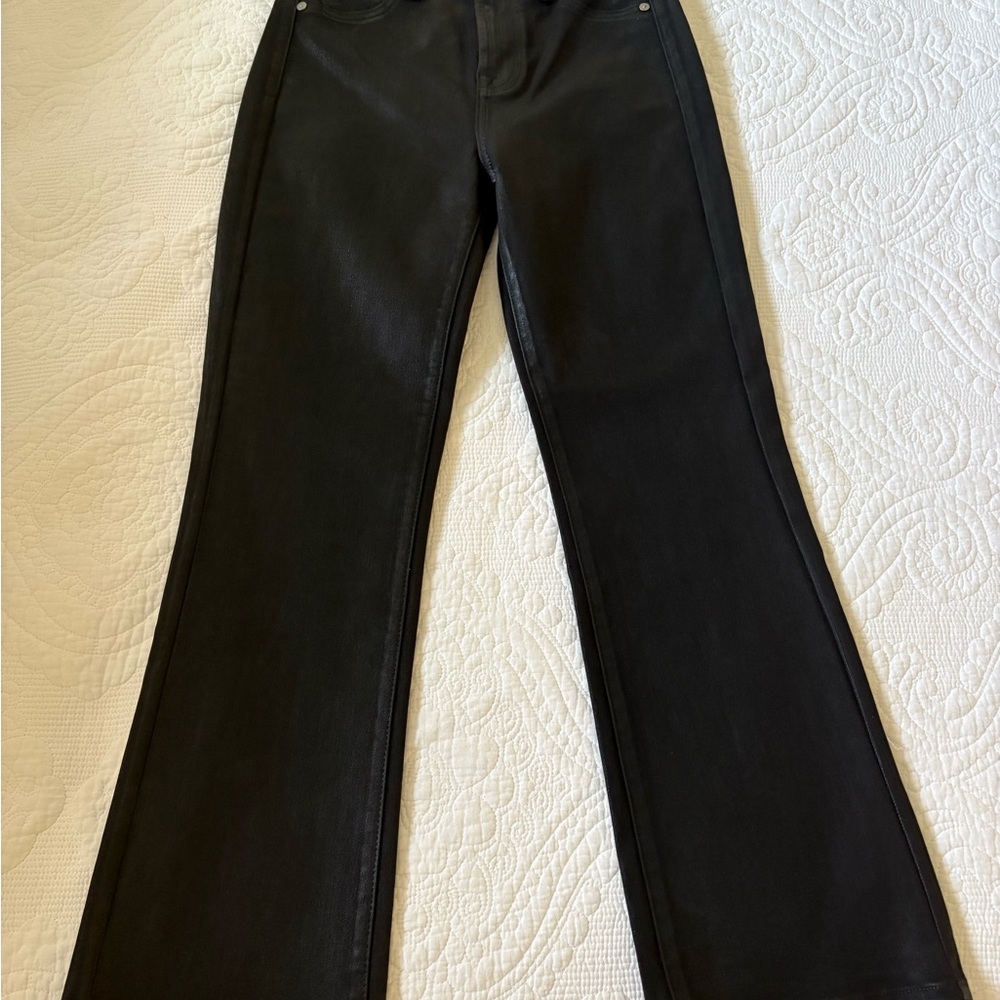 7 For All Mankind Black Wide Leg Flare Jeans